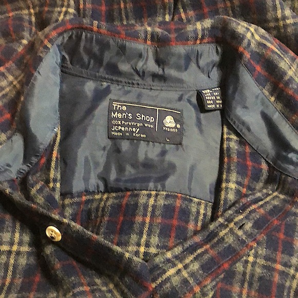 VINTAGE 1970’s Wool Men’s Button-Down - Picture 3 of 8